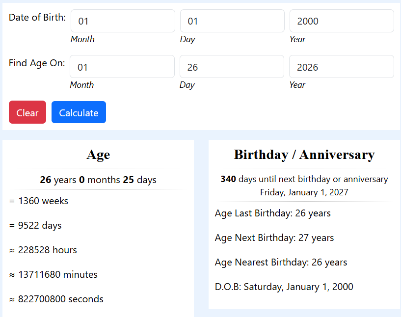 Age Calculator